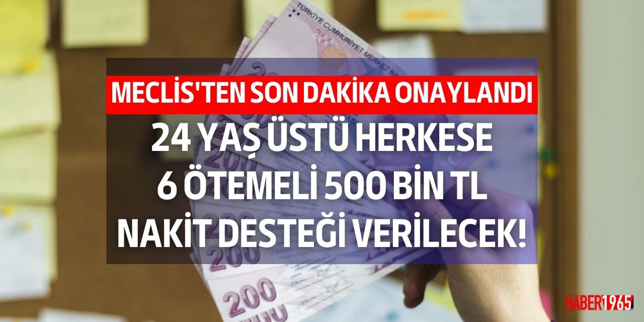 Meclis'de onaylandı! 24 yaş üstü herkese devlet destekli 6 ay ötemeli 500 bin TL nakit desteği sağlanacak