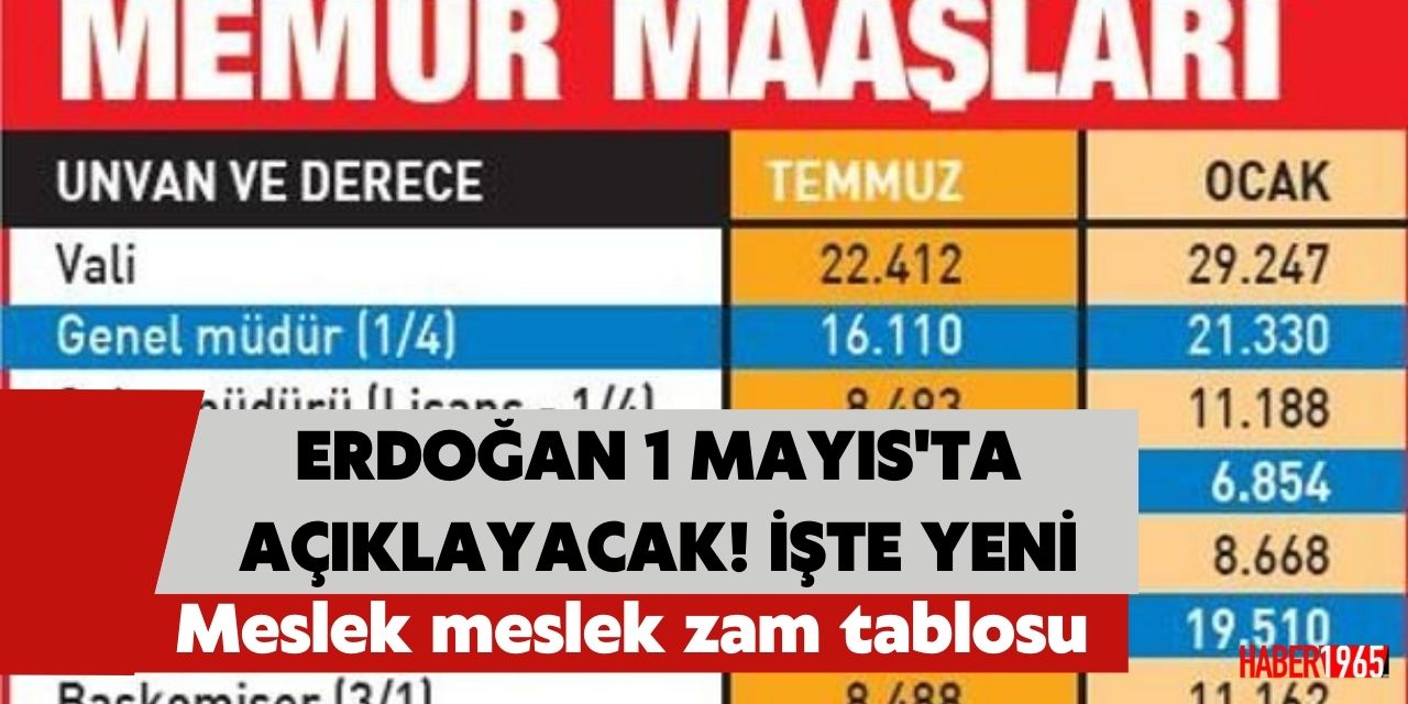 Cumhurbaşkanı Erdoğan Memur-Sen kongresine katılacak! 1 Mayıs'ta memura rekor zam geliyor işte meslek meslek zam tablosu