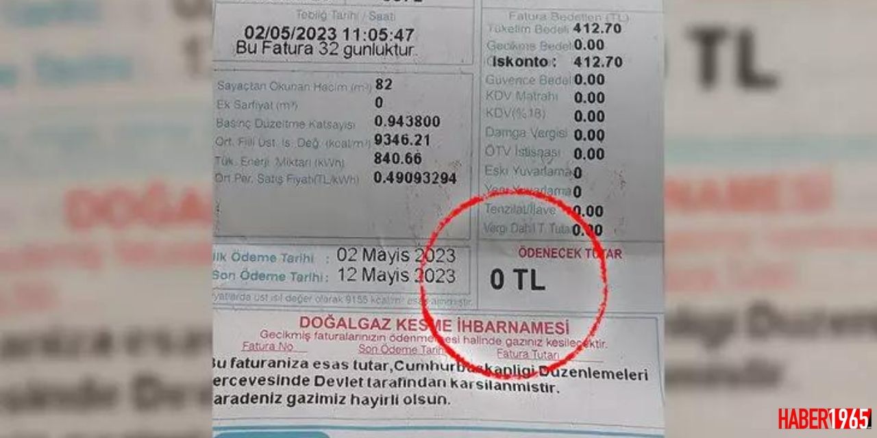 Doğalgaz faturalarında '0' rakamı görüldü! Bakın açıklama kısmında ne yazıyor