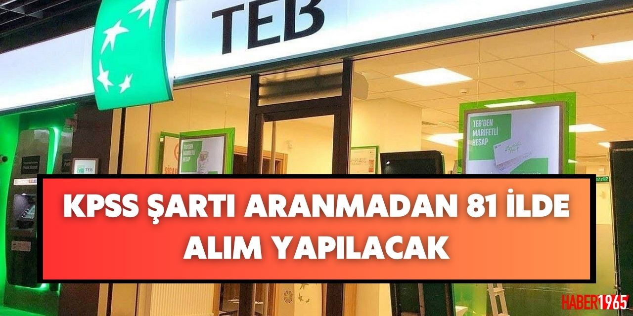 KPSS gerektirmeden bankacı olmak isteyenler buraya! TEB'den heyecanlandıran iş fırsatı