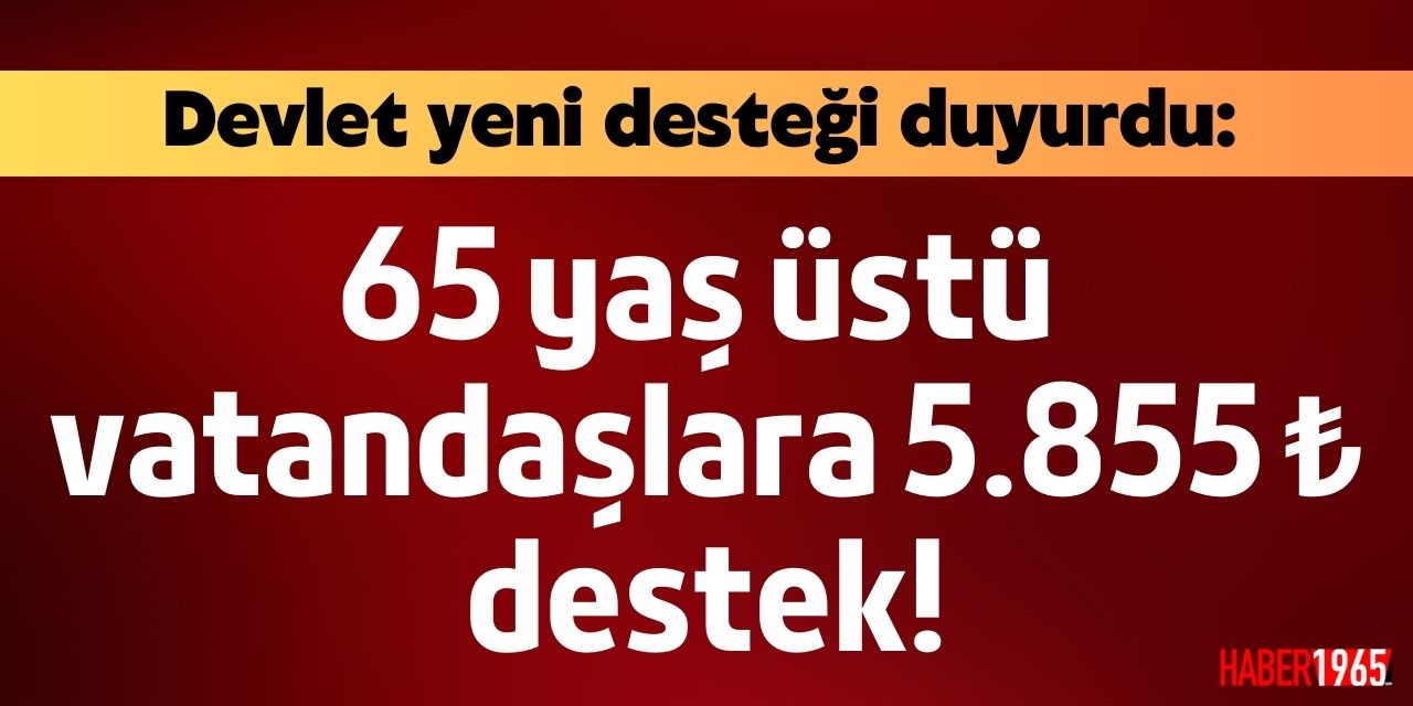 65 yaş üstü olanlara devlet tarafından hesaplarına 5.855 TL ödeme yatırılacak