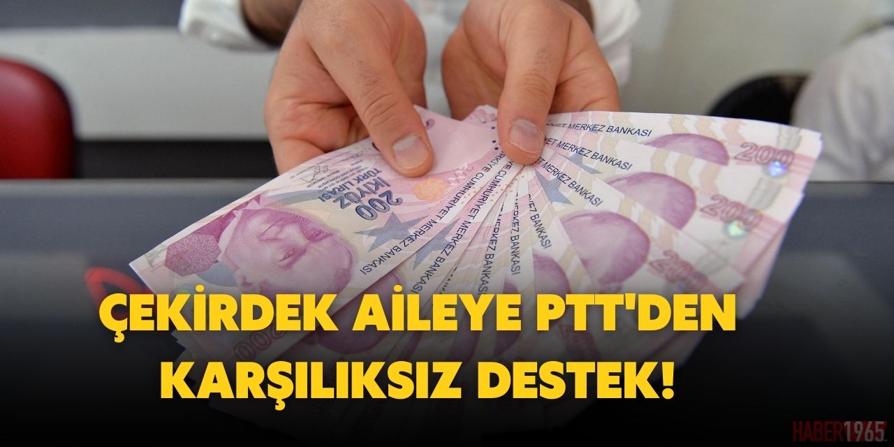 Çekirdek ailelere destek ödemesi PTT'den duyuruldu! Karşılıksız devlet para ödüyor