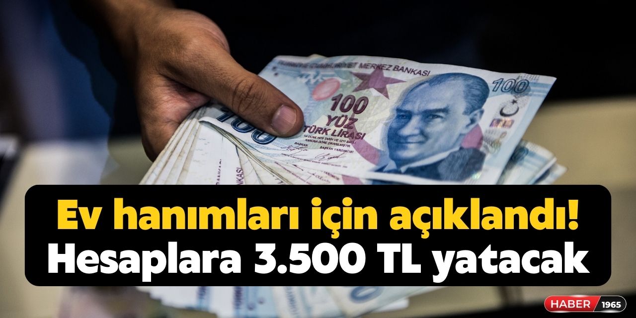 Evde oturan kadınlara devletten yeni destek paketi geldi! Hesaplarına 3 bin 500 TL yatırılacak