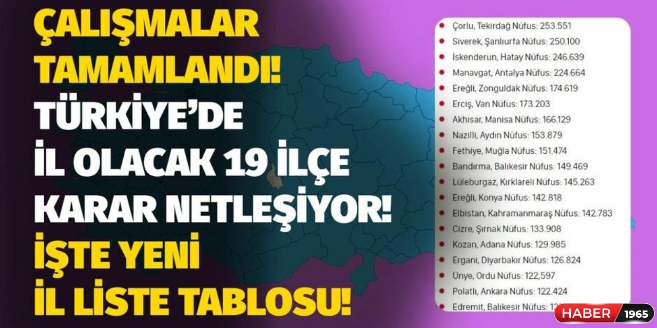 Kabine sonrası çalışmalar başlıyor! İl sayısı 100'e çıkarılıyor işte o ilçeler