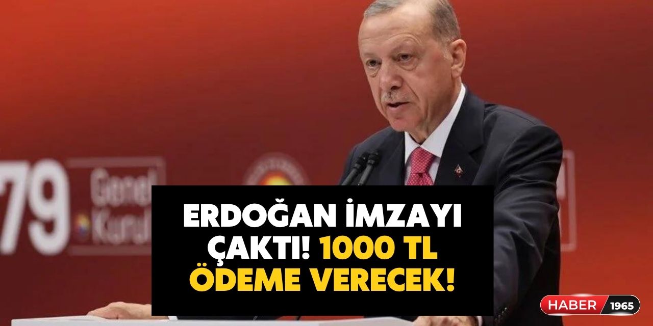 Cumhurbaşkanı Erdoğan imzayı çaktı! Kararname yayınlandı 1000 TL ödeme yapılacak