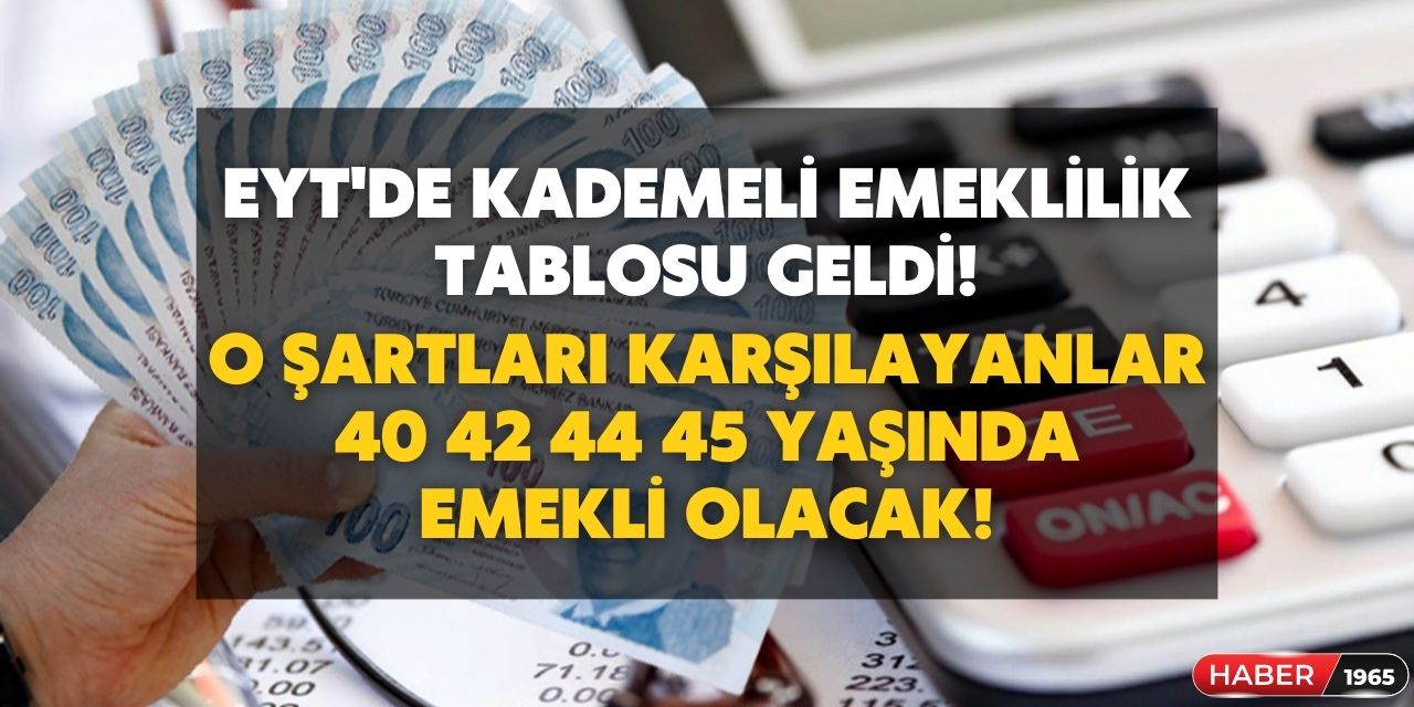 EYT'de kademeli emeklilik için 1800 3600 gün şartları geldi! Bu şartları karşılayanlar 40 42 44 45 yaşında emekli