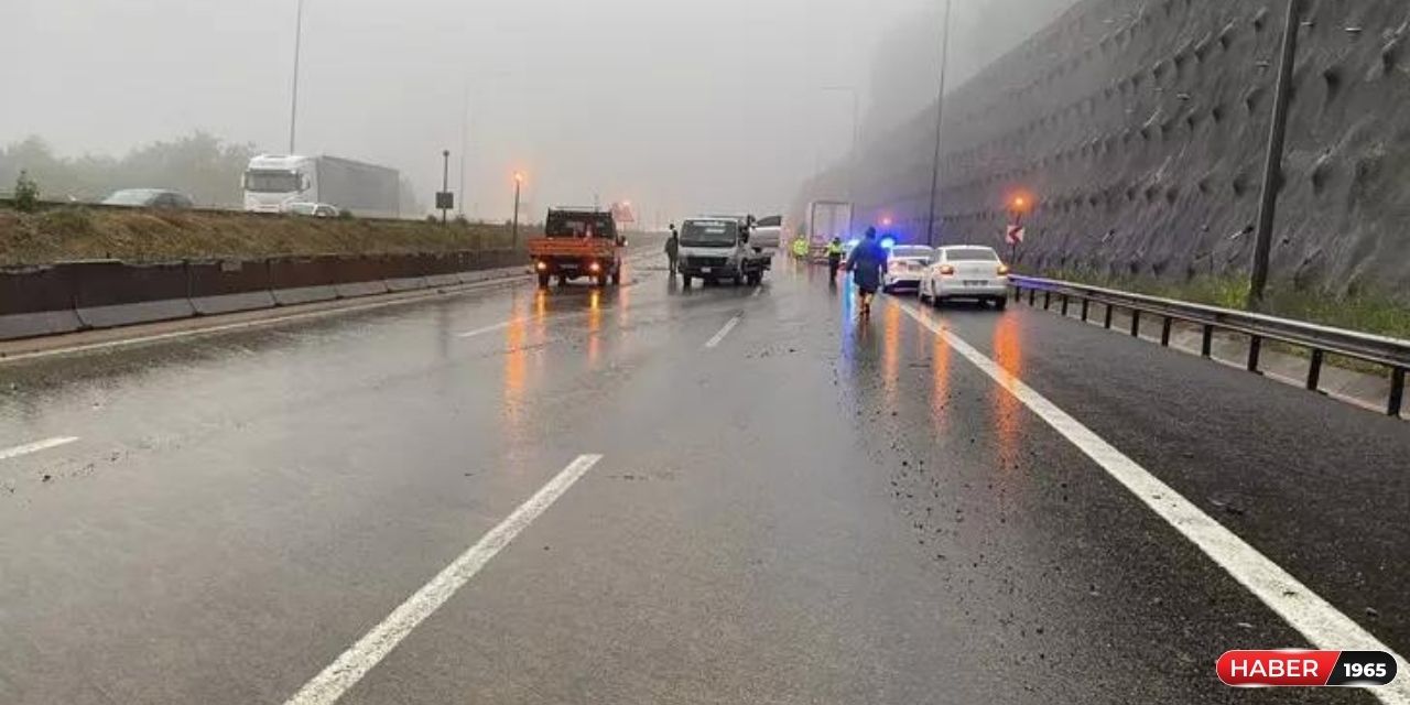 TEM otoyolunda heyelan! Ankara-İstanbul yönü trafiğe kapandı