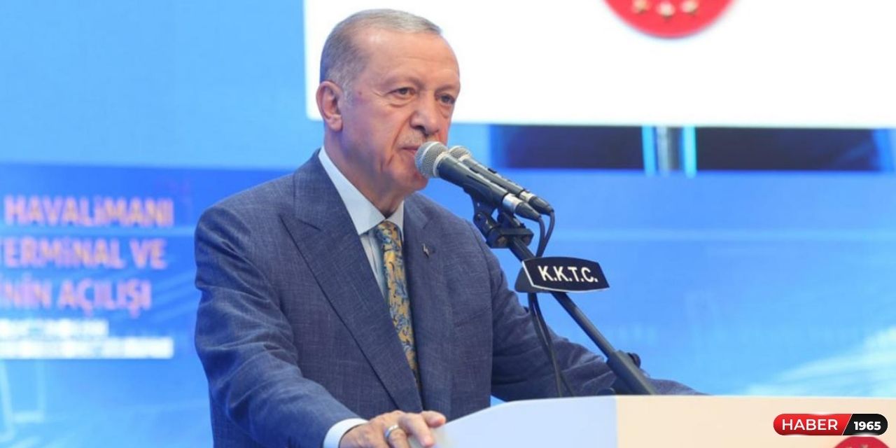 Cumhurbaşkanı Erdoğan'dan KKTC'yi tanıyın çağrısı! Kıbrıs'ta tören gerçekleştirildi