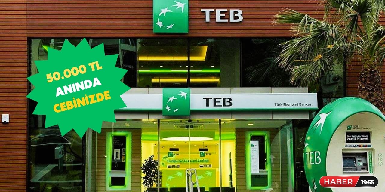 TEB'den ayda 2 bin 109 TL taksitle 50.000 TL ihtiyaç kredisi! Hemen başvur, 3 ay erteleme fırsatıyla öde