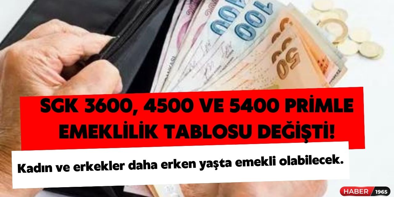 Kadınlar  50-53, erkekler  55-57 yaşında emekli olabilecek! SGK 3600, 4500 ve 5400 primle emeklilik tablosu değişti