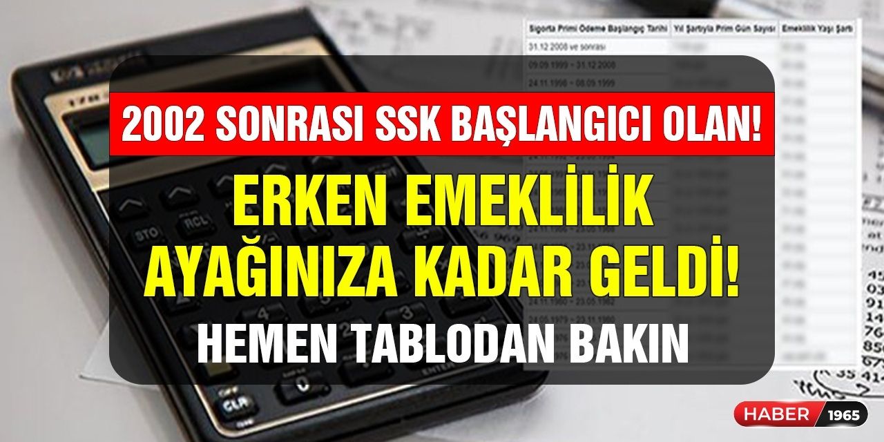 2002 sonrasında SSK başlangıcı olanlar için erken emeklilik fırsatı! Girişi 1999 2008 arası olanlar erken emekli