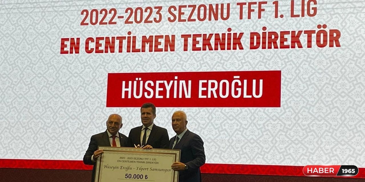 'En Centilmen Teknik Direktör' ödülü Samsunspor'dan Hüseyin Eroğlu'nun oldu!