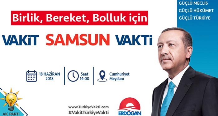 Cumhurbaşkanı Erdoğan Samsun'a geliyor