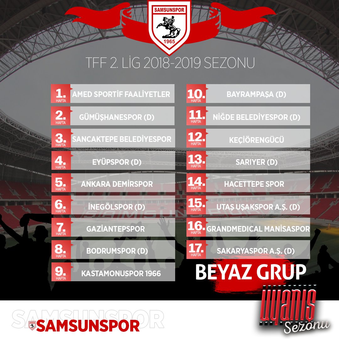 İŞTE SAMSUNSPOR'UN İLK HAFTA MAÇI