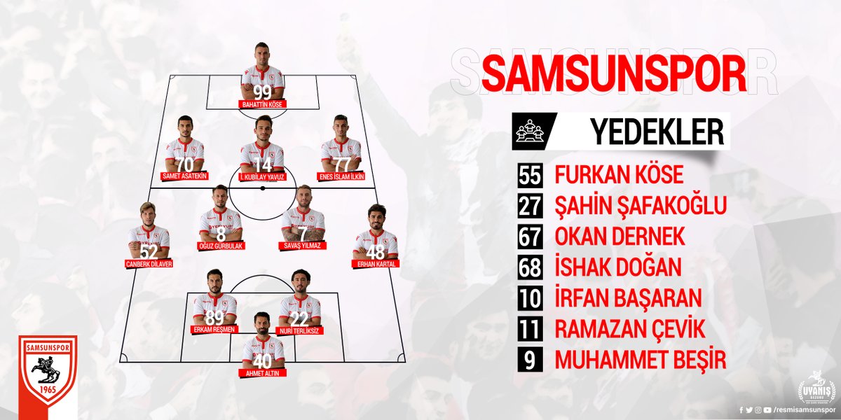 SAMSUNSPOR İLK 11 DE SÜRPRİZ DEĞİŞİKLİK