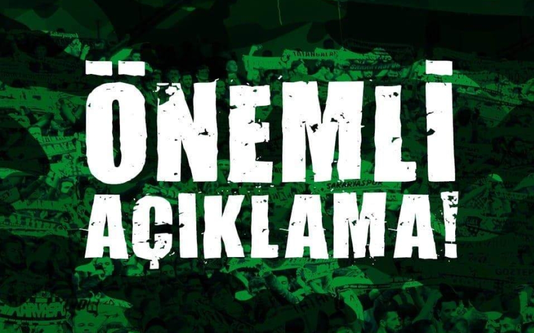 SAKARYASPOR'DAN AÇIKLAMA