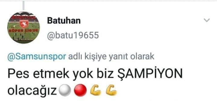 BATUHAN İÇİN ŞAMPİYON OL SAMSUNSPOR