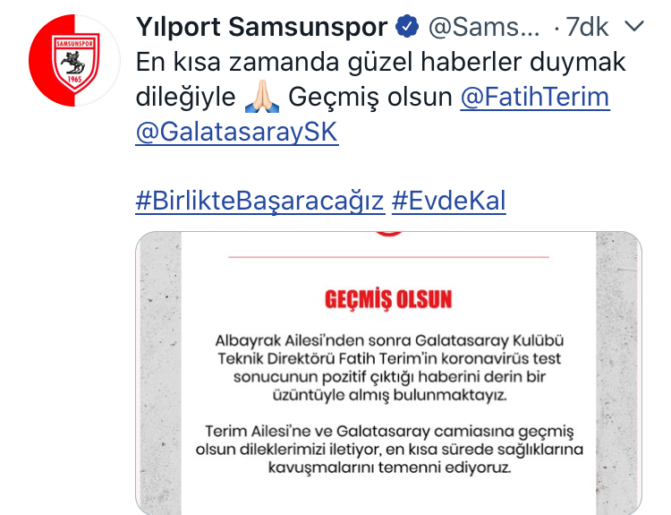 SAMSUNSPOR VE ERTUĞRUL SAĞLAMDAN AÇIKLAMA