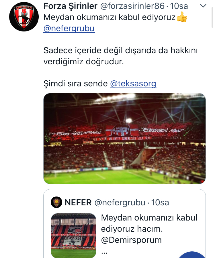 SAMSUNSPOR TARAFTARI MEYDAN OKUDU