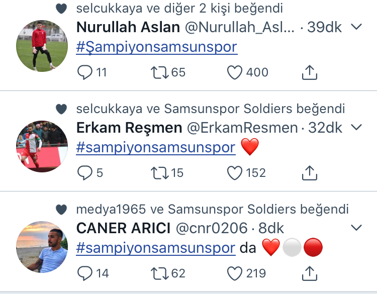 FUTBOLCULAR ŞAMPİYON SAMSUNSPOR DEDİ