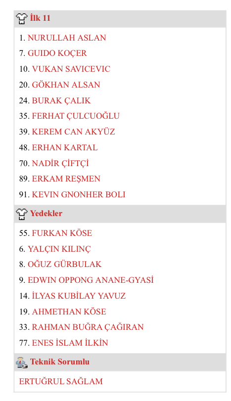 İŞTE SAMSUNSPORUN 11 İ