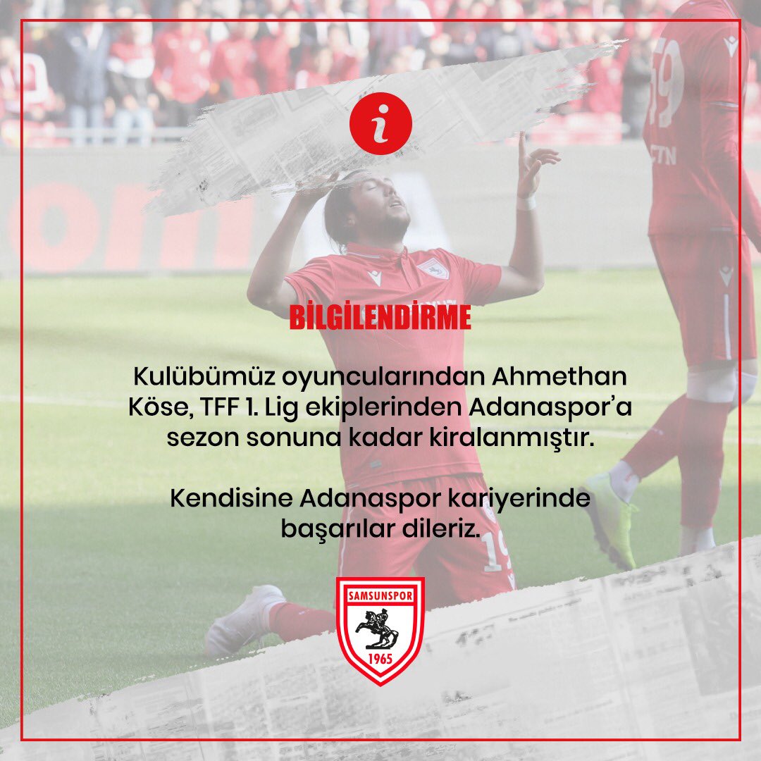 SAMSUNSPOR'DAN AHMETHAN KÖSE AÇIKLAMASI