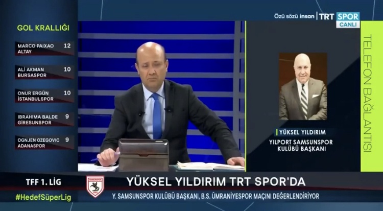 İŞTE YÜKSEL YILDIRIMIN TRTSPOR TÜM AÇIKLAMASI