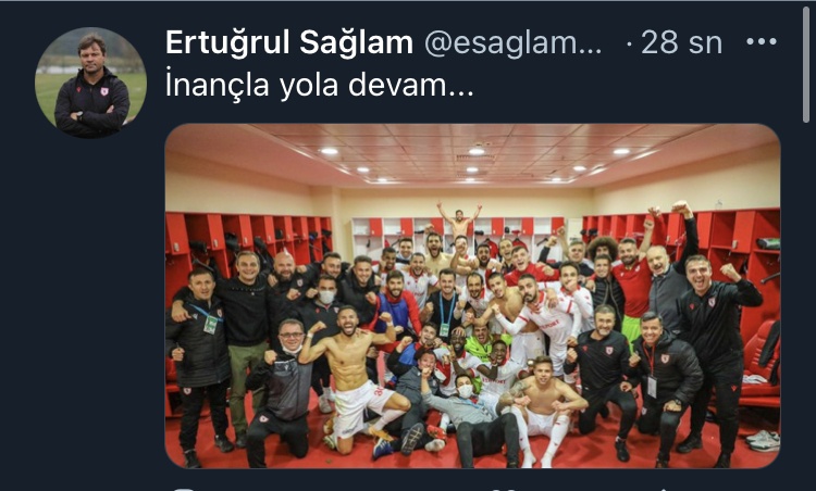 ERTUĞRUL SAĞLAM'IN MAÇ SONU PAYLAŞIMI