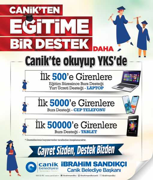 YKS'de derece yapanlara Canik'te ödül