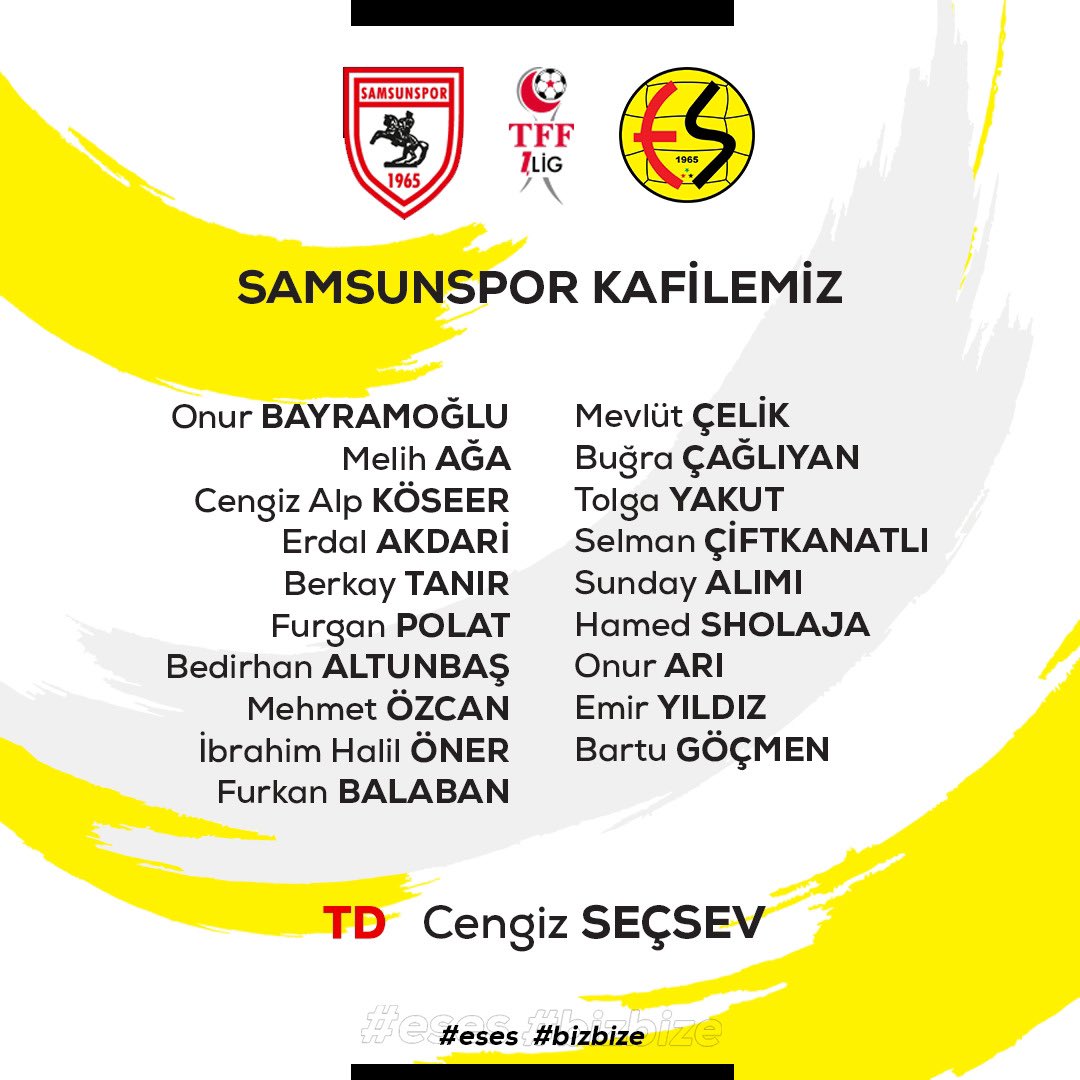 Samsunspor ve Eskişehirspor'da Önemli Eksikler