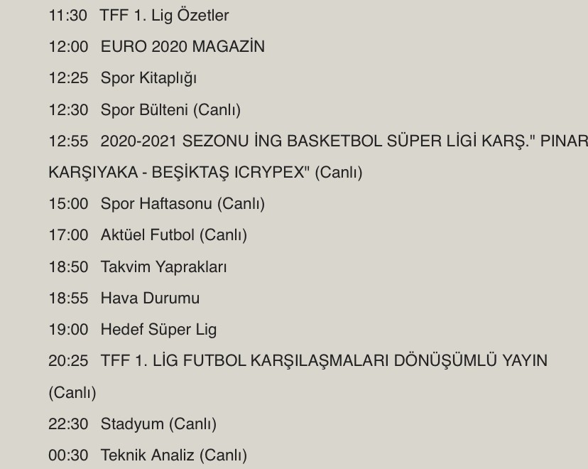 1. Lig maçları TRT Spor’dan canlı yayınlanacak mı?
