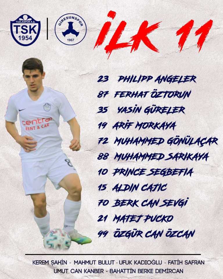 Tuzlaspor’un İlk 11’i Açıklandı