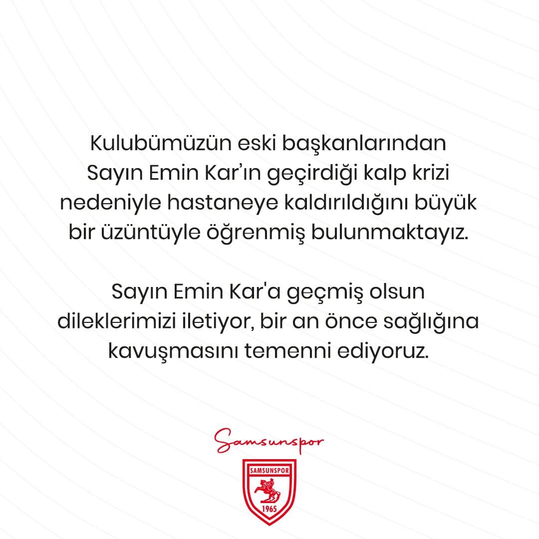 Samsunspor’un Eski Başkanı Hastaneye Kaldırıldı