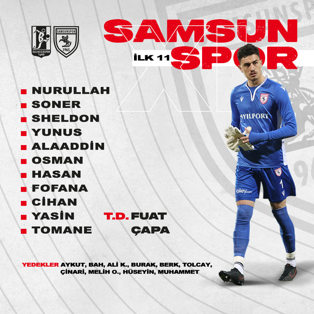 İşte Samsunspor’un İlk 11’i