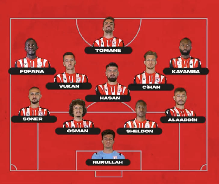 İşte Samsunspor-Eyüpspor İlk 11’ler