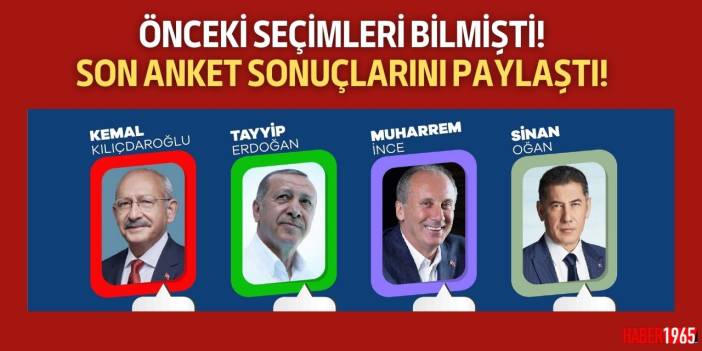 Bundan önceki seçimleri bilen o anket şirketi son sonuçları paylaştı! İşte Erdoğan, Kılıçdaroğlu, İnce ve Oğan'ın oyu