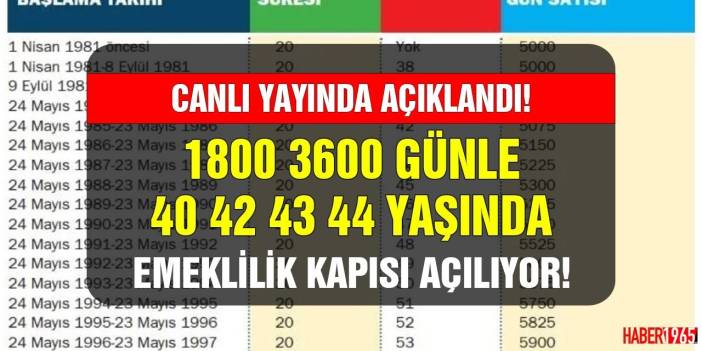 Canlı yayında az önce açıklandı! EYT'yi kaçıran 4a 4b ve 4c'liler 1800 3600 günle 40 42 43 44 yaşında erken emekli